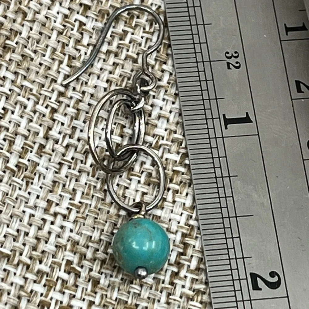Vintage Whitney Kelly Sterling Silver Earrings with Turquoise Beads - Picture 5 of 16